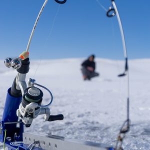 a group of people skiing on the snow